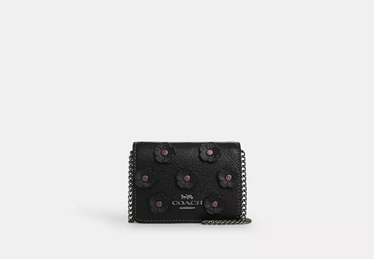 Coach Women's Outlet On A Chain In Signature Canvas Mini Wallet