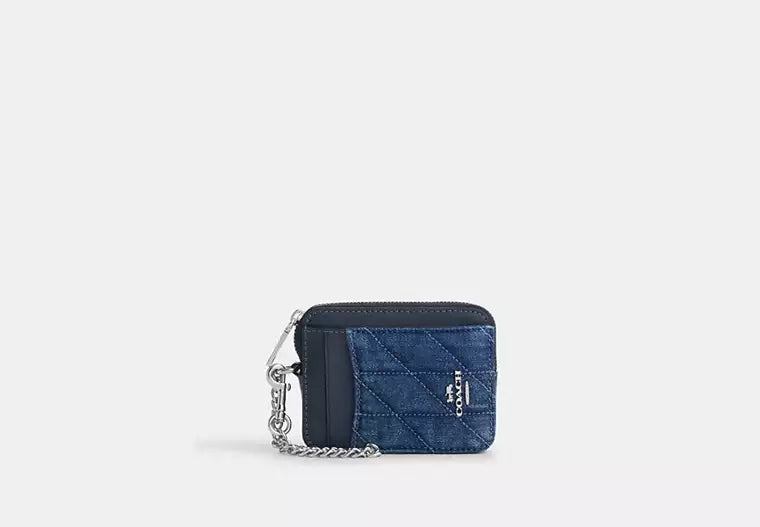Coach Zip Card Case In Signature Canvas Women's