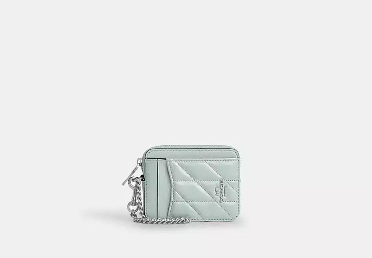 Coach Zip Card Case In Signature Canvas Women's