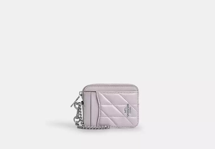 Coach Zip Card Case In Signature Canvas Women's