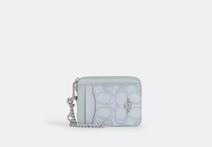 Coach Zip Card Case In Signature Canvas Women's