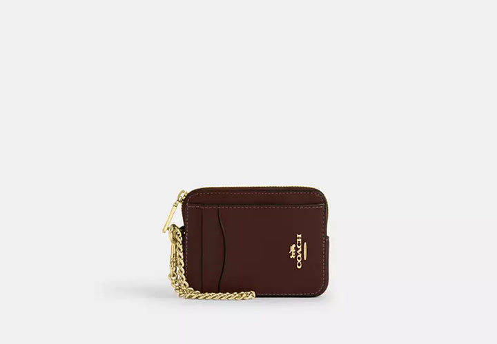 Coach Zip Card Case In Signature Canvas Women's
