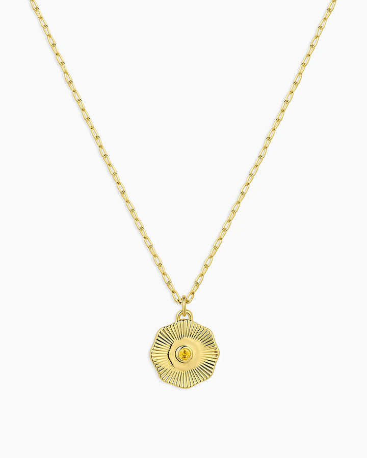 Women's gorjana Birthstone Coin Necklace 18k Gold