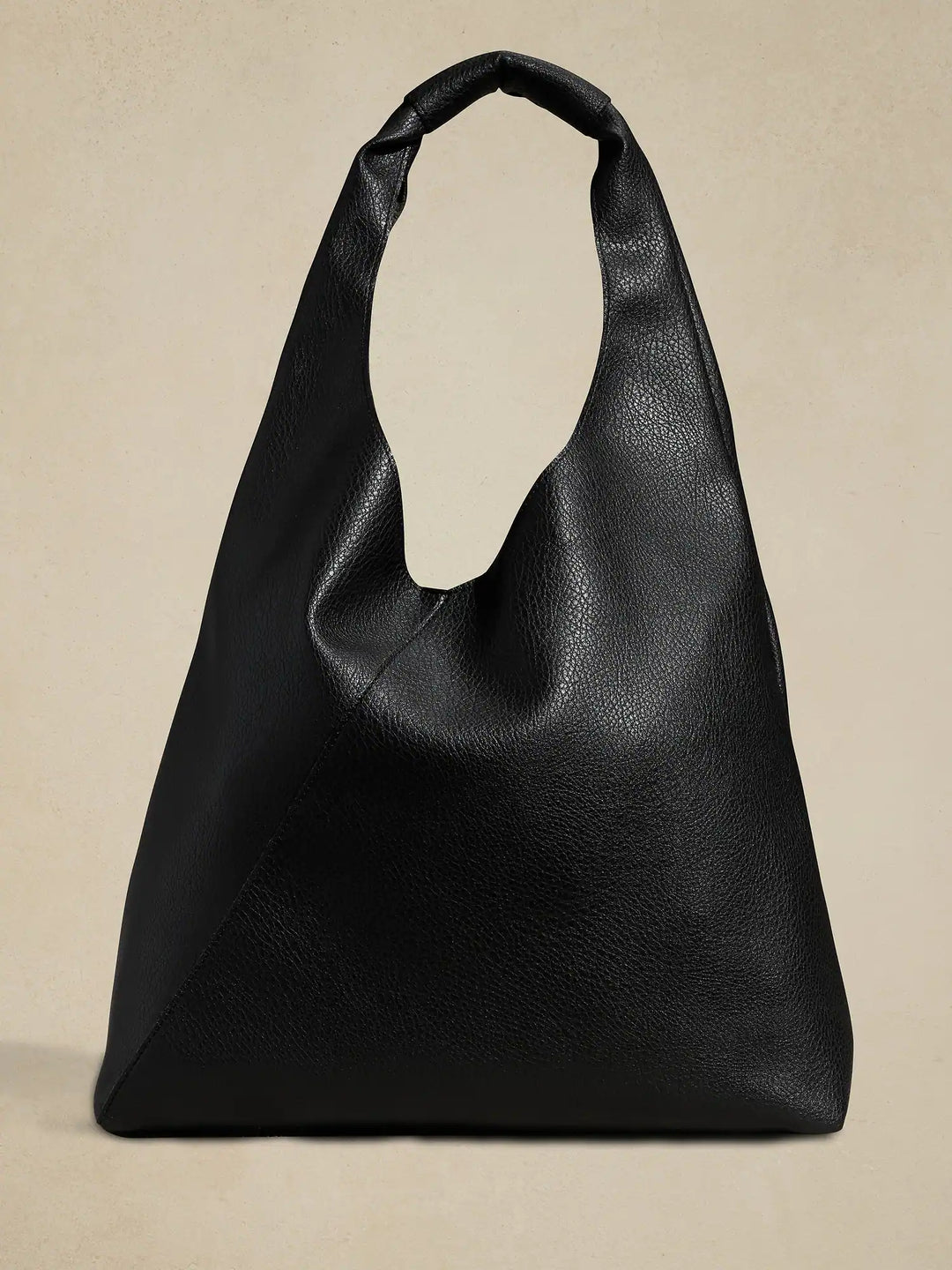 Women's Vegan Leather Slouchy Tote Black Regular Size One Size