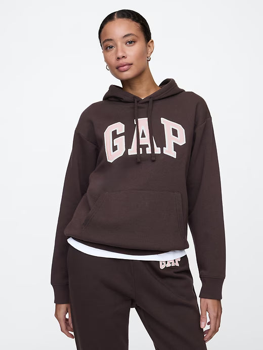 Women's Gap Logo Hoodie Turkish Coffee