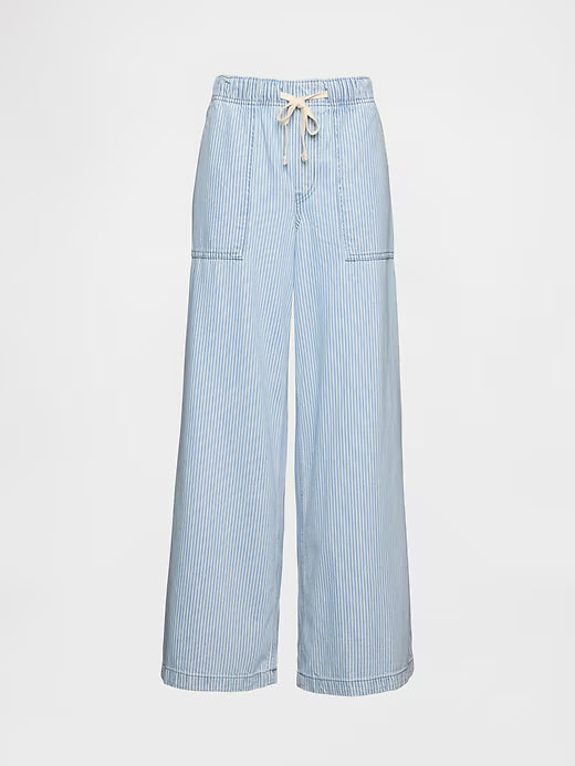 Gap Women's Mid Rise UltraSoft Pleated Easy Baggy Jeans