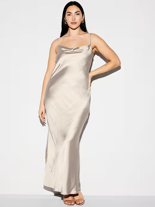 Old Navy Women's The Occasion Satin Cowl Maxi Dress