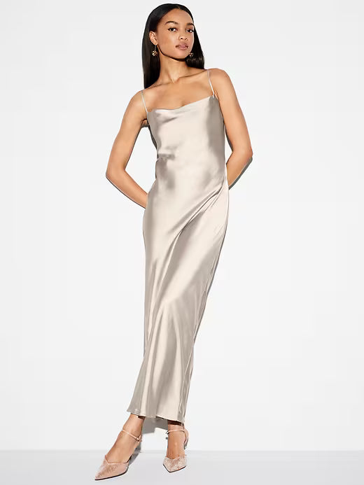 Old Navy Women's The Occasion Satin Cowl Maxi Dress