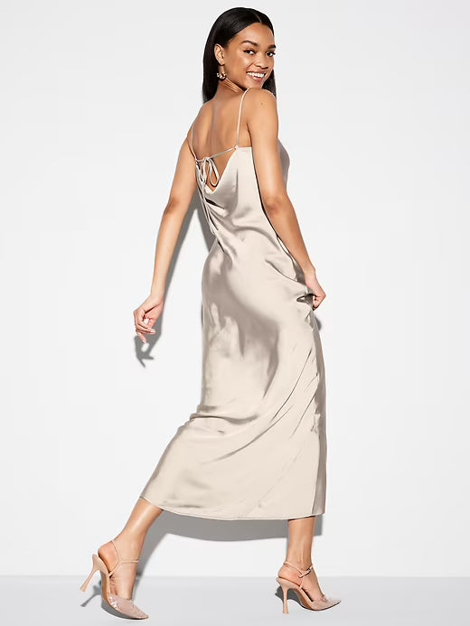 Old Navy Women's The Occasion Satin Cowl Maxi Dress