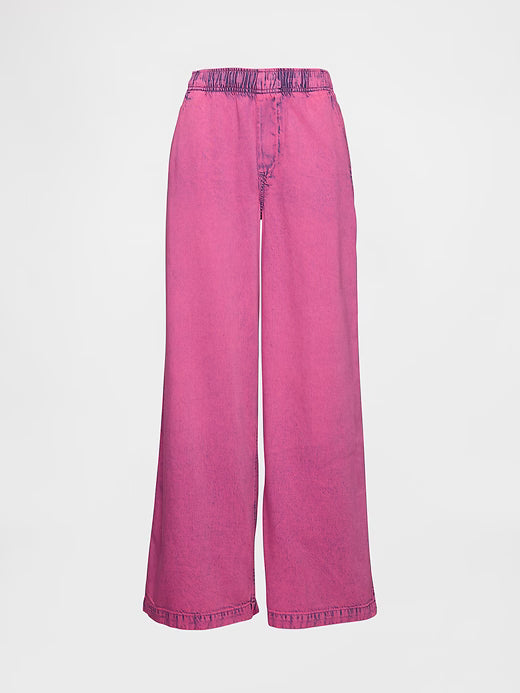 Gap Women's Mid Rise UltraSoft Pleated Easy Baggy Jeans