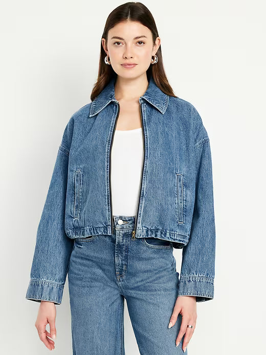 Old Navy Women's Harrington Zip Jacket