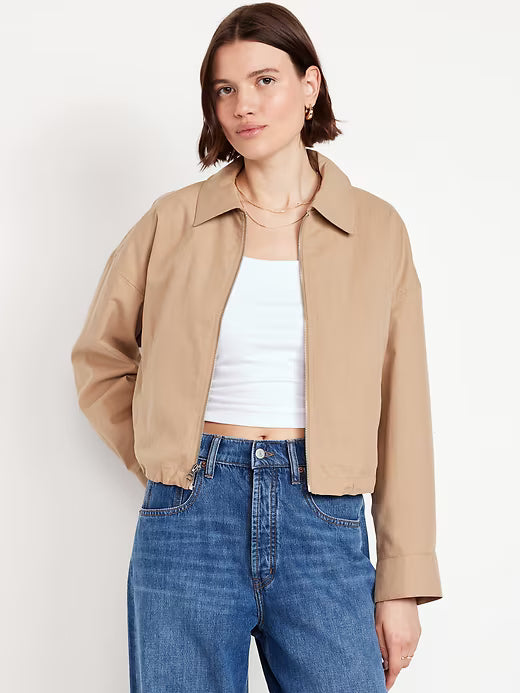 Old Navy Women's Harrington Zip Jacket