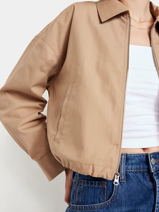 Old Navy Women's Harrington Zip Jacket