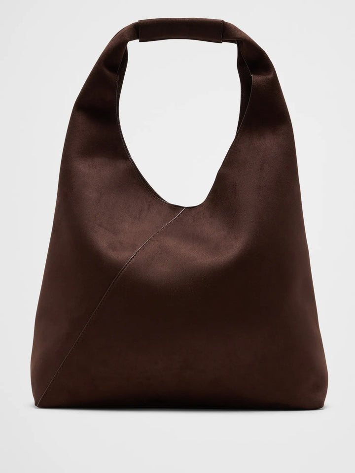 Women's Vegan Leather Slouchy Tote Black Regular Size One Size