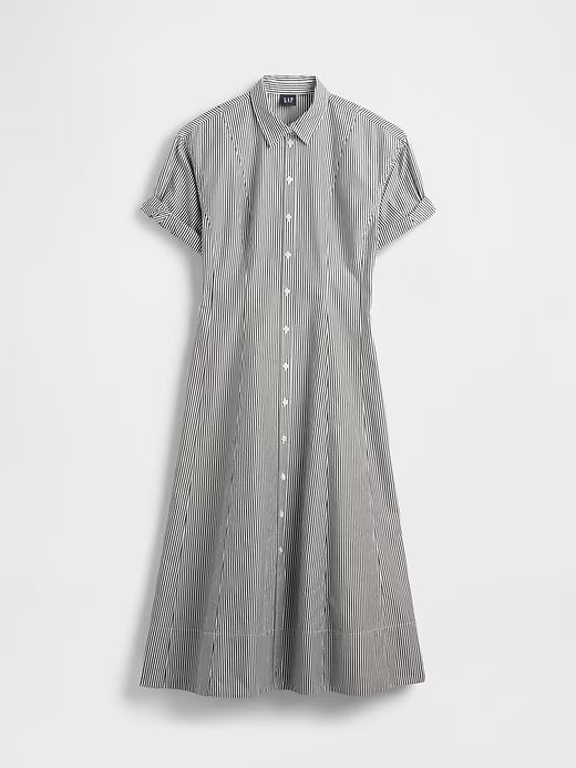 Gap Women Poplin Roll-Cuff Midi Shirtdress