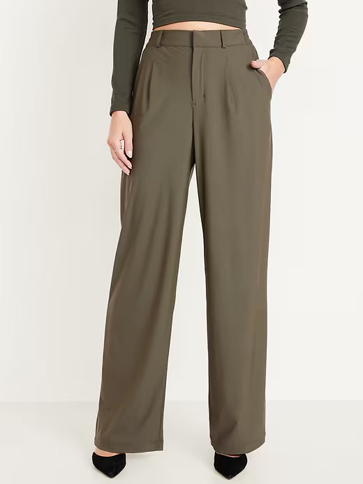 Old Navy Women's High-Waisted Sleektech Trouser Pants