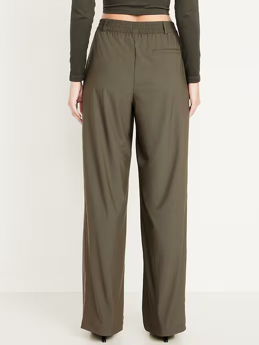 Old Navy Women's High-Waisted Sleektech Trouser Pants