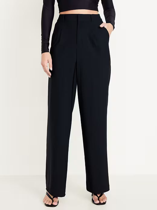Old Navy Women's High-Waisted Sleektech Trouser Pants