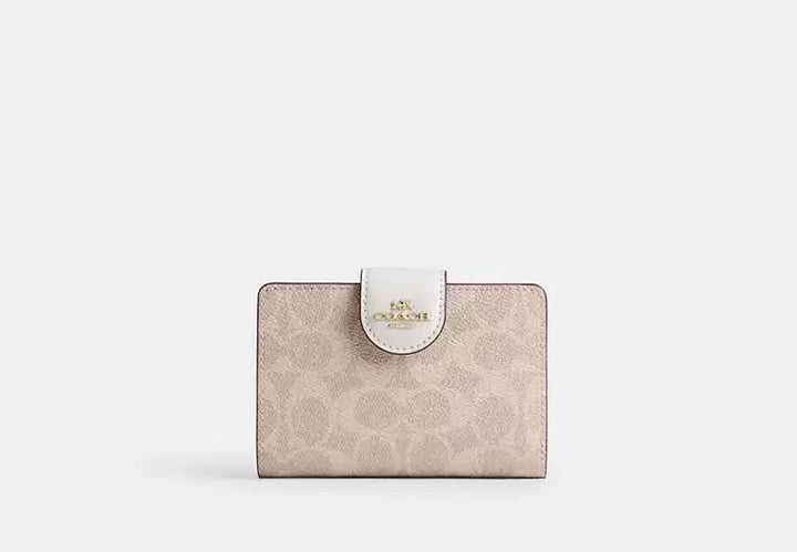 Coach Women's Medium Corner Zip Wallet in Signature Canvas