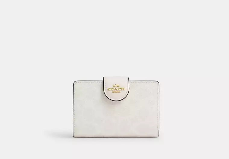 Coach Women's Medium Corner Zip Wallet in Signature Canvas