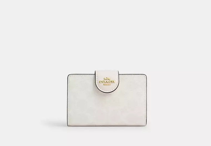 Coach Women's Medium Corner Zip Wallet in Signature Canvas