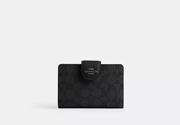 Coach Women's Medium Corner Zip Wallet in Signature Canvas