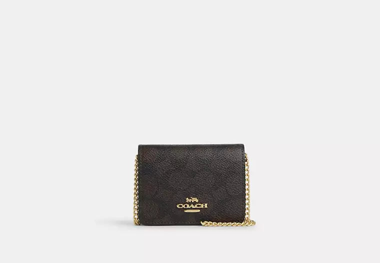 Coach Women's Outlet On A Chain In Signature Canvas Mini Wallet