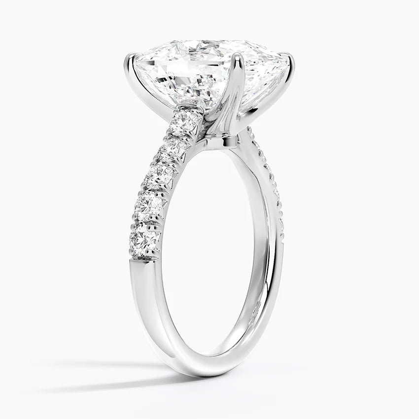 Anthology with 6ct Elongated Cushion Lab Diamond in 18K White Gold