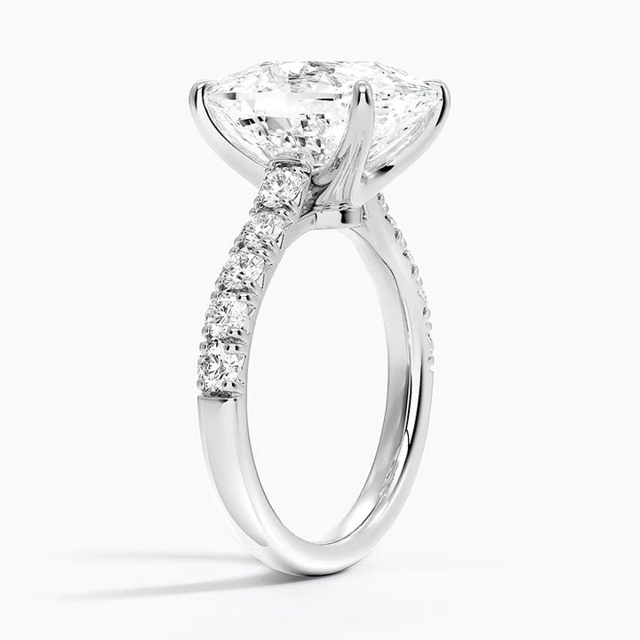 Anthology with 6ct Elongated Cushion Lab Diamond in 18K White Gold