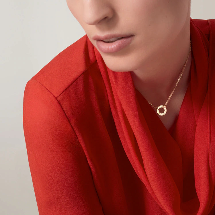 Cartier Love Circle Necklace B7219500 Yellow Gold Diamond