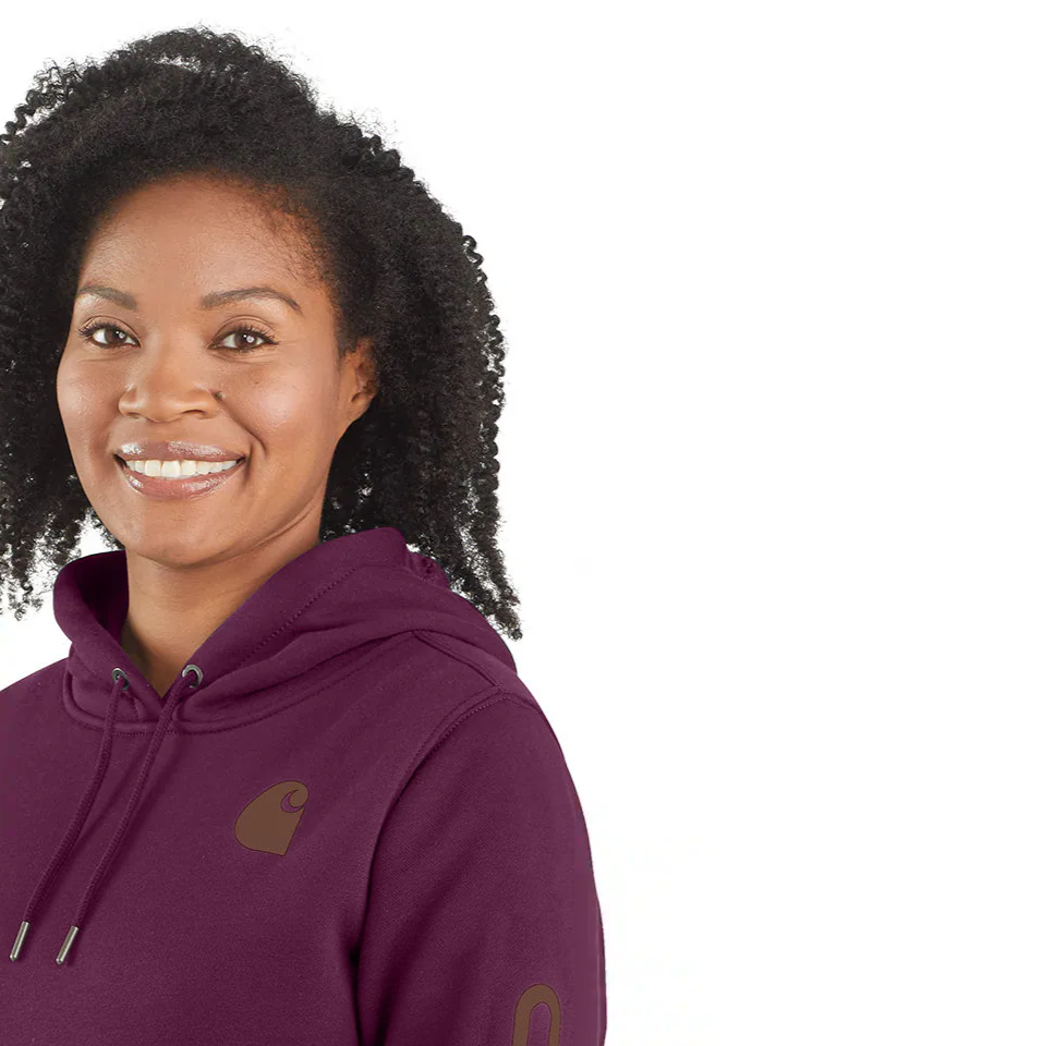 Carhartt Women's Relaxed Fit Midweight Logo Sleeve Graphic Hoodie