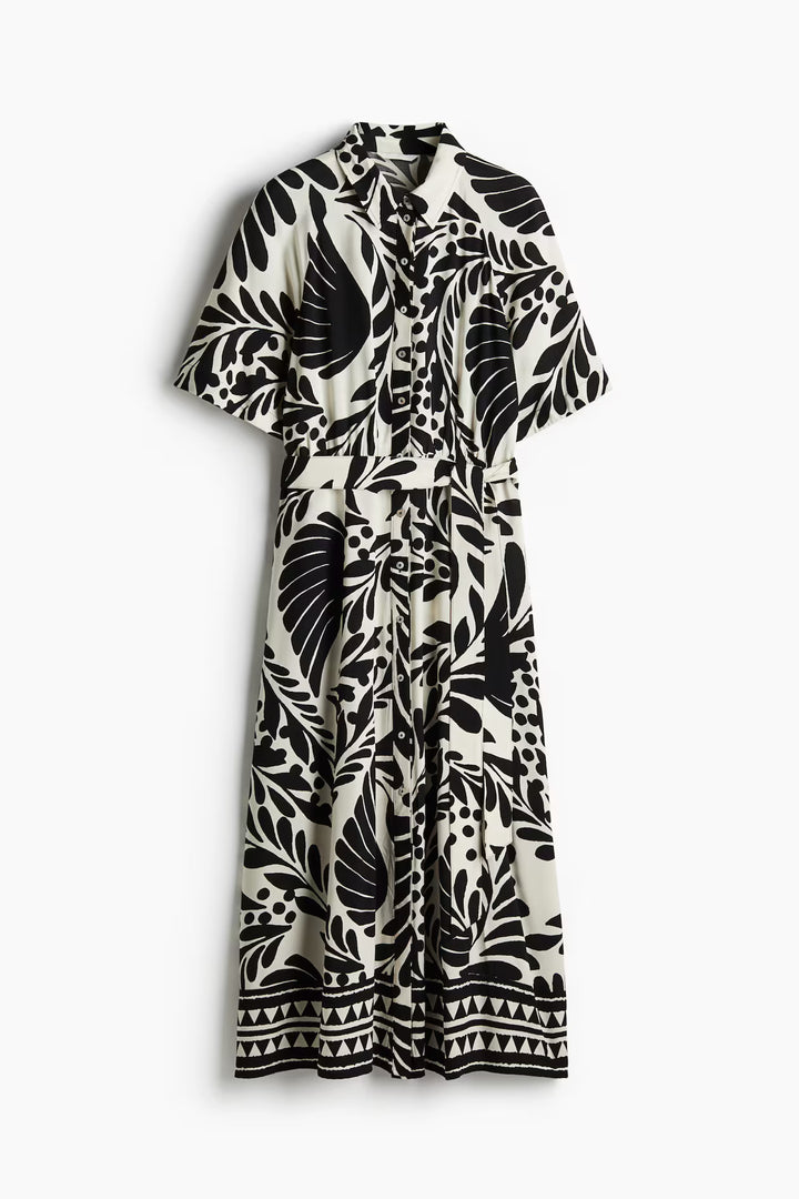 H&M Ladies Tie-Belt Shirt Dress