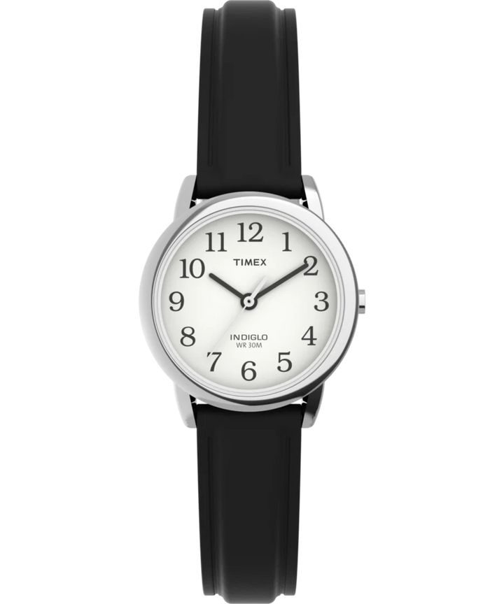 Timex Ladies Easy Reader White Dial Black Leather Watch