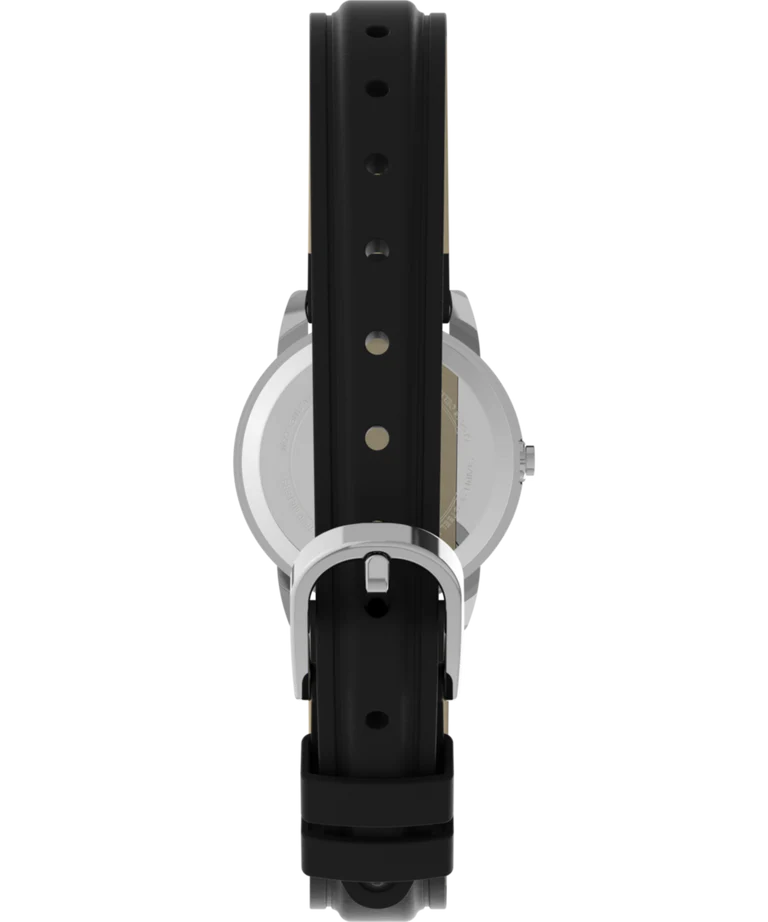 Timex Ladies Easy Reader White Dial Black Leather Watch