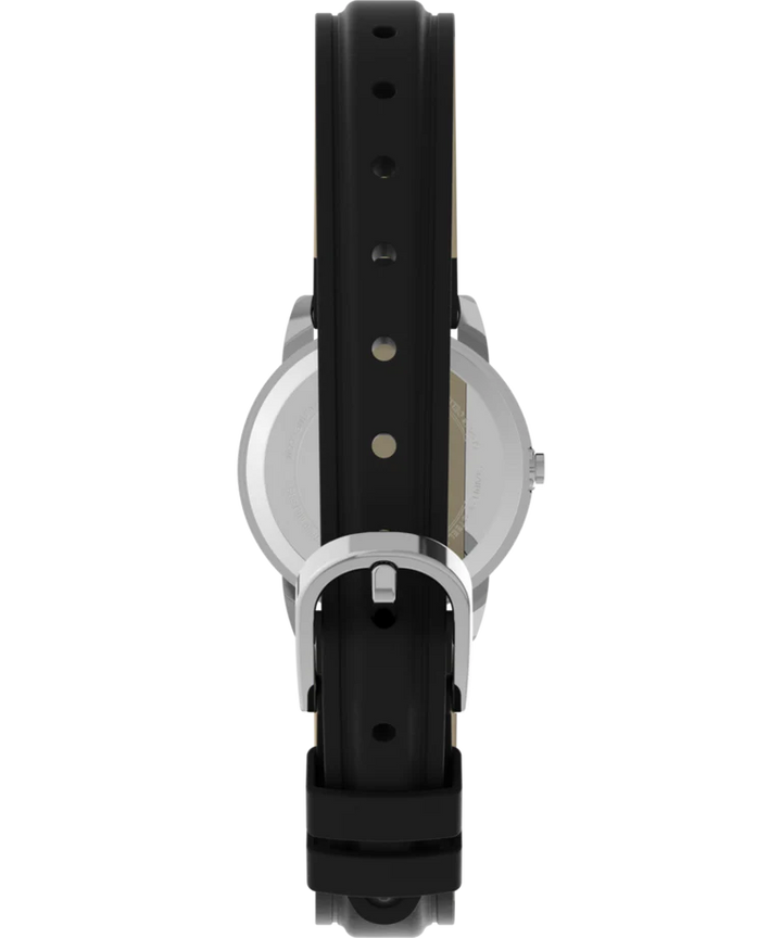 Timex Ladies Easy Reader White Dial Black Leather Watch