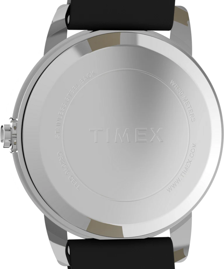 Timex Ladies Easy Reader White Dial Black Leather Watch