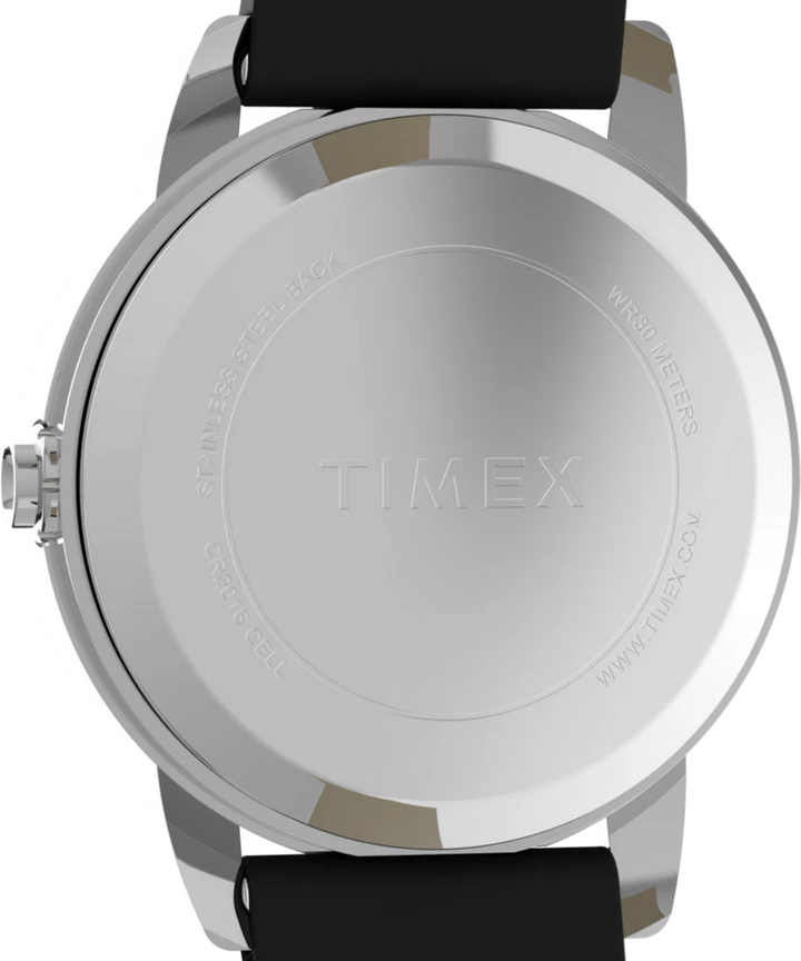 Timex Ladies Easy Reader White Dial Black Leather Watch
