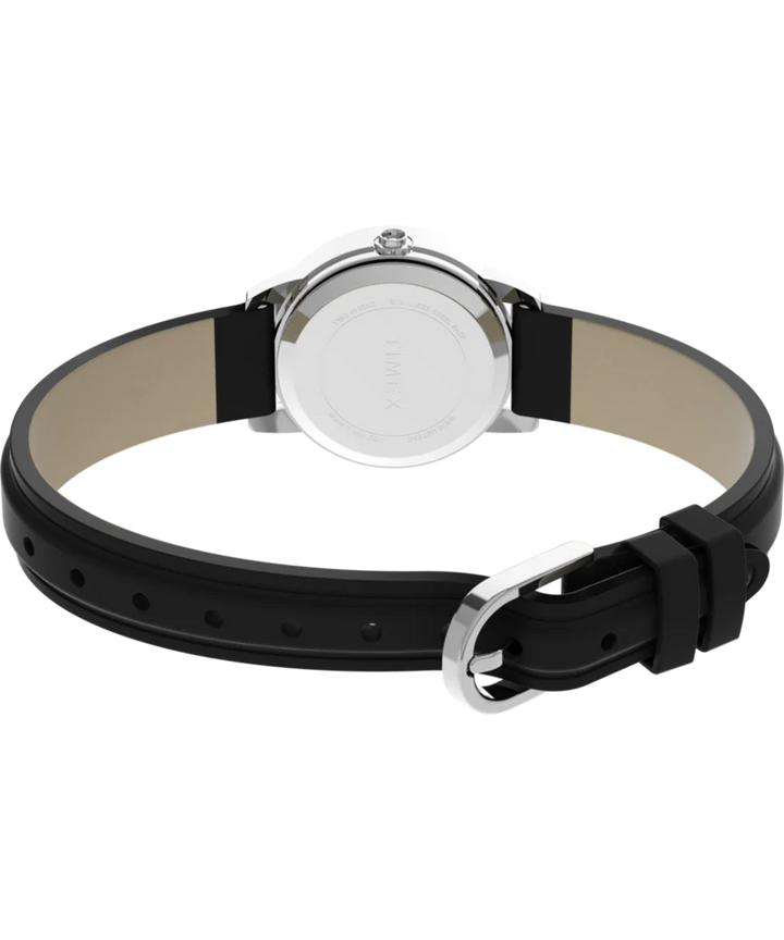 Timex Ladies Easy Reader White Dial Black Leather Watch