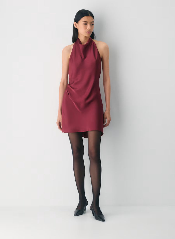 Aritzia Babaton Women's Audience Satin Mini Dress in Matte Pearl | 8