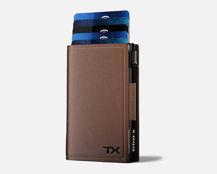 Titan X Wallet I Trifold RFID Blocking with Pop Up Card Access I Holds 1-10 cards, Carbon Fiber