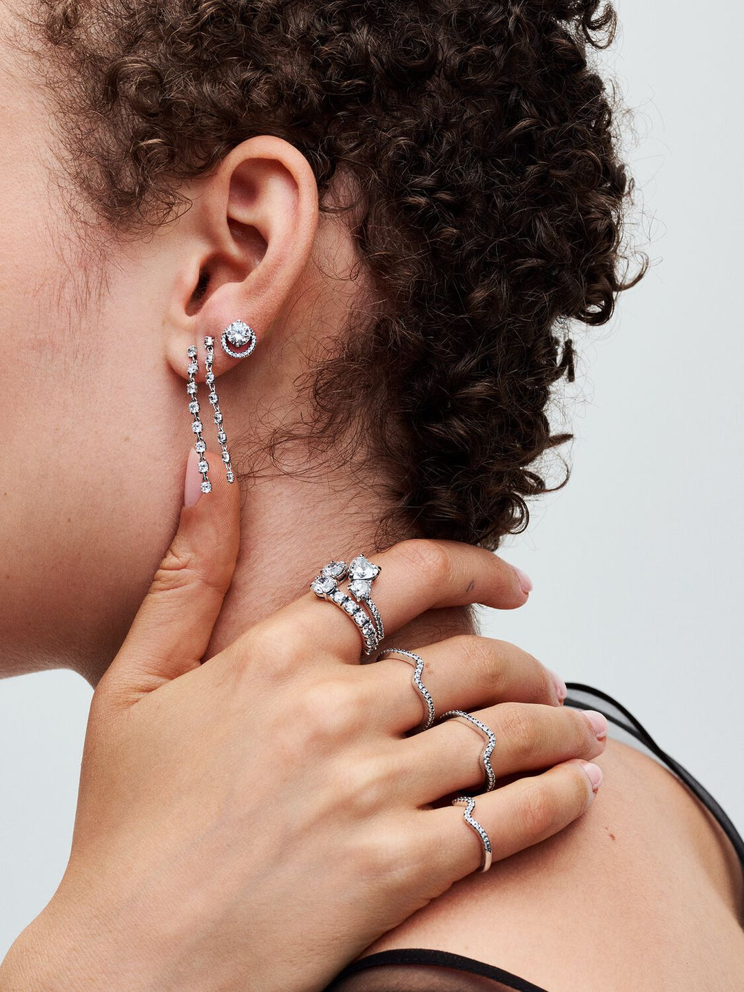 Pandora Double Heart Sparkling Ring