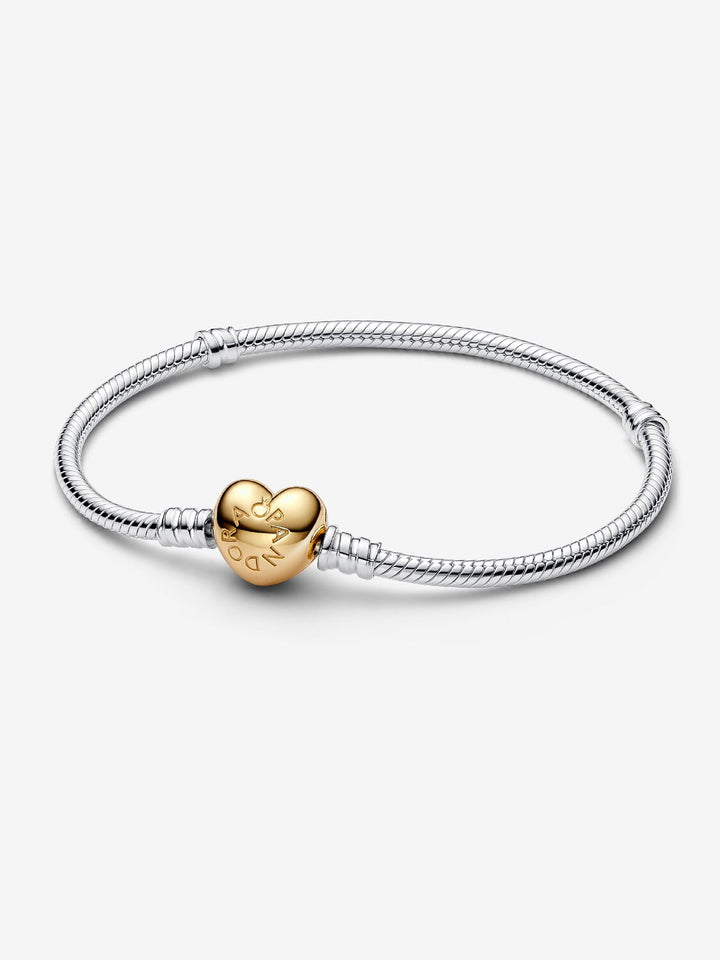 Pandora Moments Heart Clasp Snake Chain Bracelet