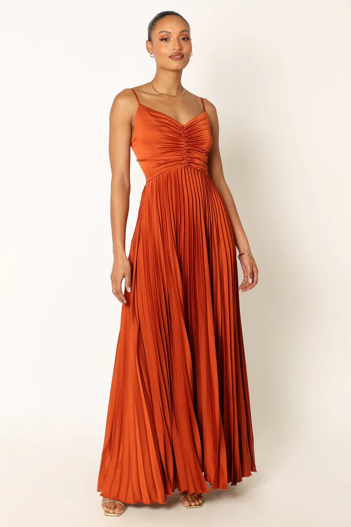 Petal & Pup Women's Naira Pleated Maxi Dress