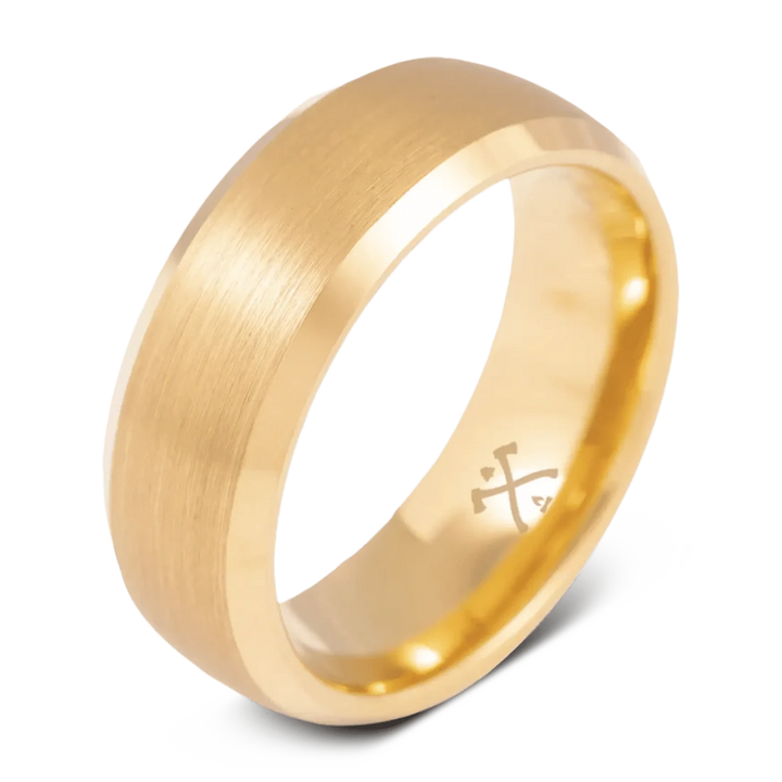 Gold Plated Tungsten Men's Wedding Band 6mm or 8mm