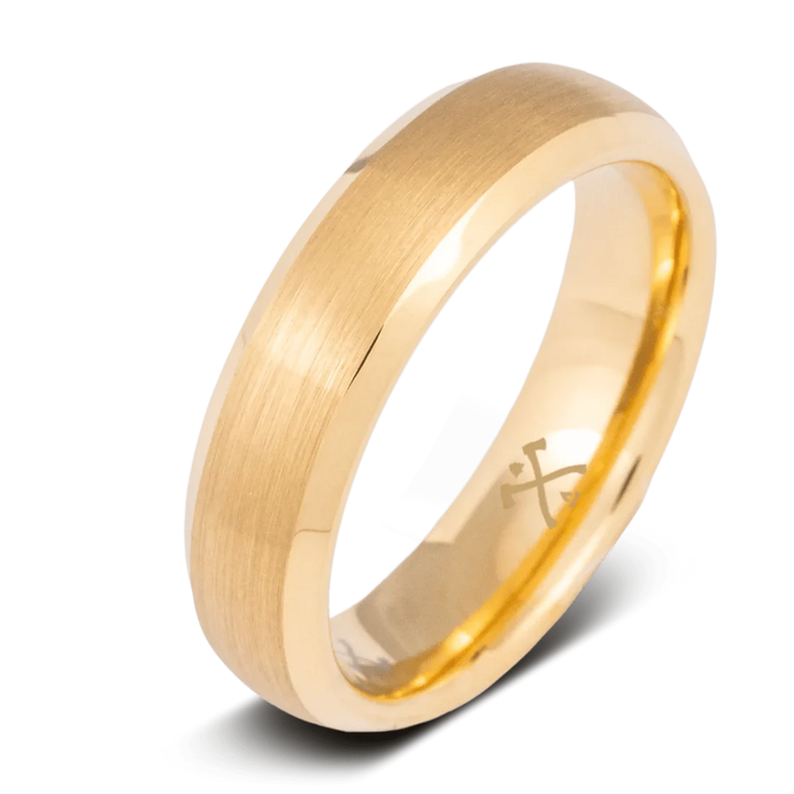Gold Plated Tungsten Men's Wedding Band 6mm or 8mm