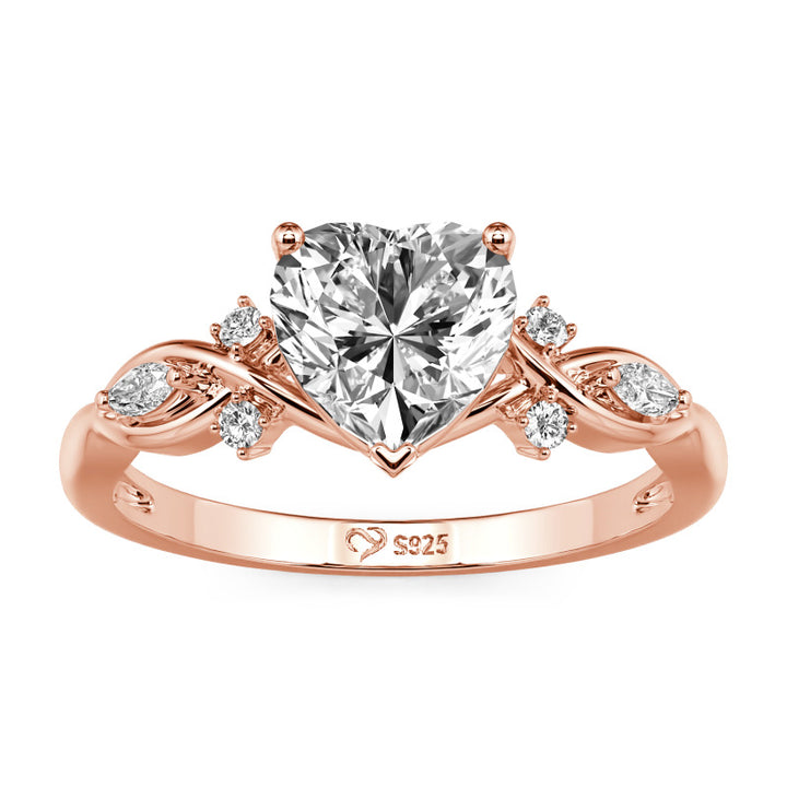 Jeulia Double Custom Infinity Heart Promise Ring Gold Plated Silver