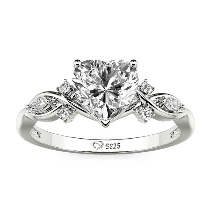 Jeulia Double Custom Infinity Heart Promise Ring Gold Plated Silver