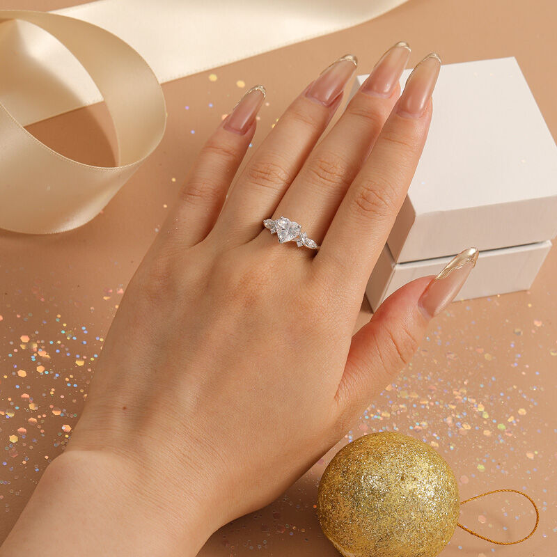 Jeulia Double Custom Infinity Heart Promise Ring Gold Plated Silver