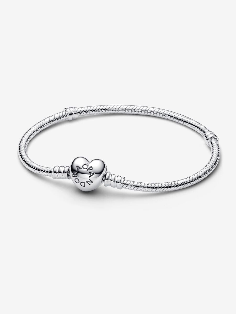 Pandora Moments Heart Clasp Snake Chain Bracelet