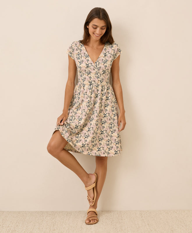 p a c t® Women's Organic Fit & Flare Crossover Dress